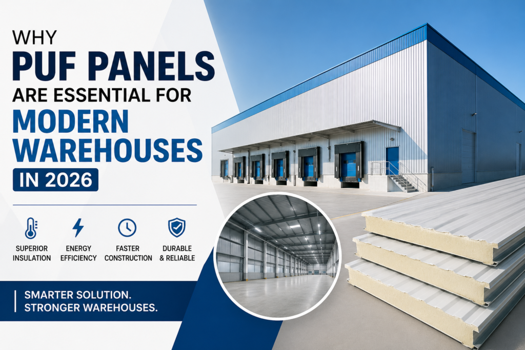 PUF panels for warehouses used in modern industrial warehouse construction with insulation panels