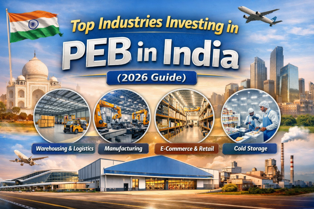 Pre-engineered building (PEB) warehouse representing top industries investing in PEB in India