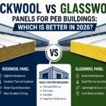 rockwool and glasswool insulation panels in PEB building