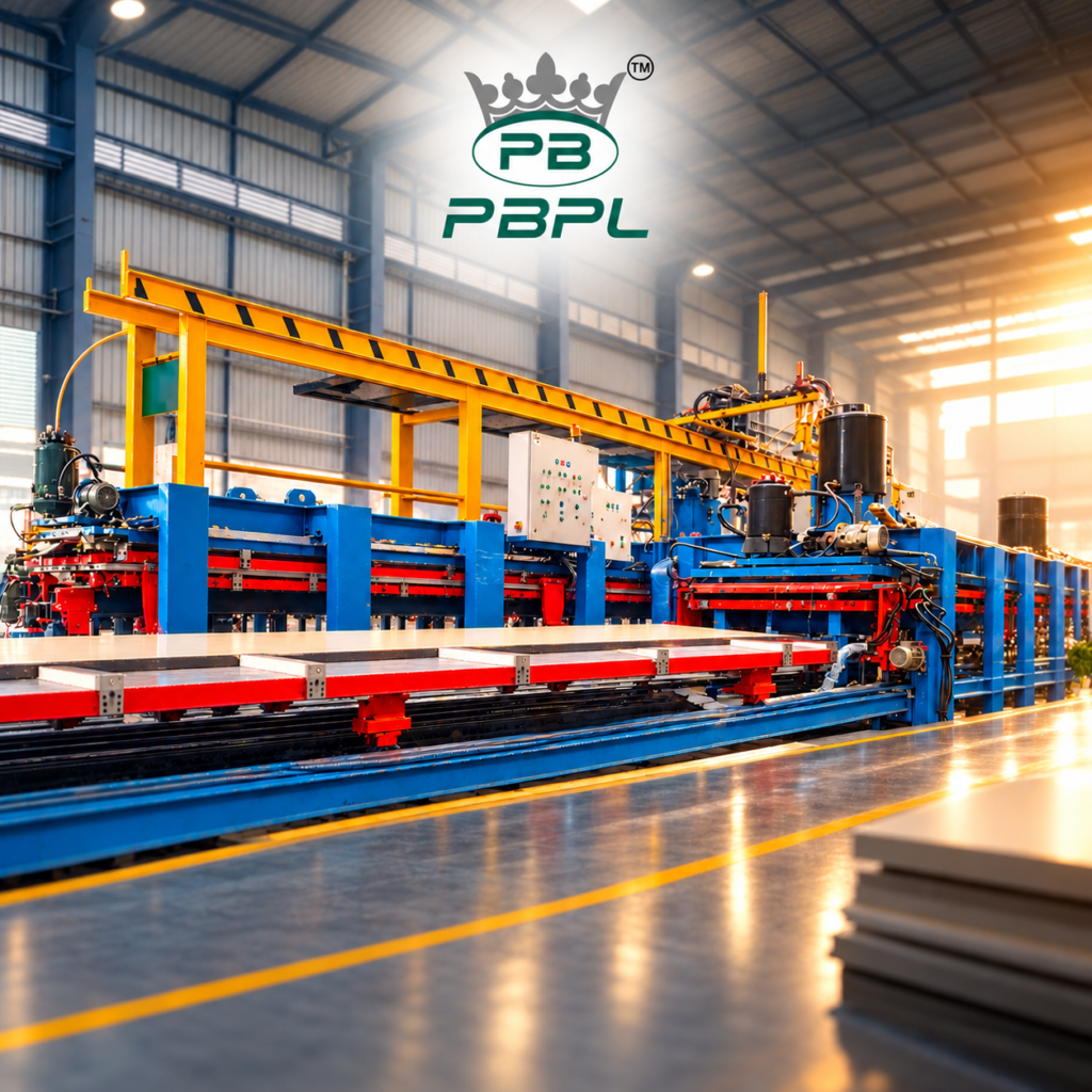 PUF panel manufacturing process in a production plant